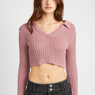CROPPED COLLAR KNIT TOP-Emory Park-DUSTY MAUVE-S-[option4]-[option5]-[option6]-[option7]-[option8]-Shop-Boutique-Clothing-for-Women-Online
