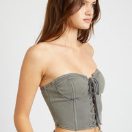 FRENCH TERRY STRAPLESS BUSTIER TOP-Emory Park-[option4]-[option5]-[option6]-[option7]-[option8]-Shop-Boutique-Clothing-for-Women-Online