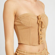 FRENCH TERRY STRAPLESS BUSTIER TOP-Emory Park-[option4]-[option5]-[option6]-[option7]-[option8]-Shop-Boutique-Clothing-for-Women-Online