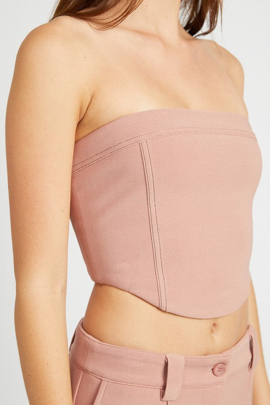 BACK LACE UP TUBE TOP-Emory Park-[option4]-[option5]-[option6]-[option7]-[option8]-Shop-Boutique-Clothing-for-Women-Online