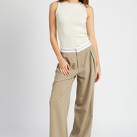 REVERSE WAIST BAND TAILORED PANTS-Emory Park-[option4]-[option5]-[option6]-[option7]-[option8]-Shop-Boutique-Clothing-for-Women-Online