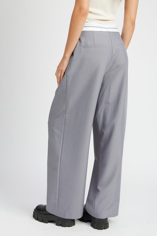 REVERSE WAIST BAND TAILORED PANTS-Emory Park-[option4]-[option5]-[option6]-[option7]-[option8]-Shop-Boutique-Clothing-for-Women-Online