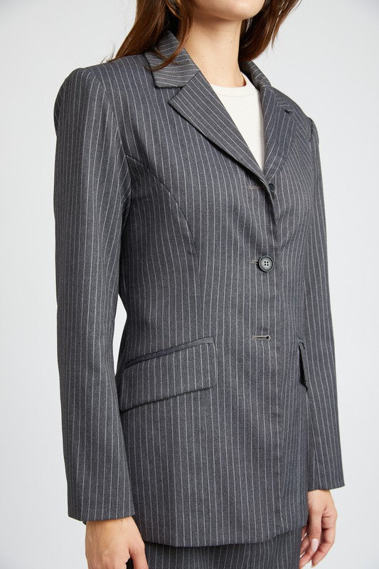 PIN STRIPED BLAZER JACKET-Emory Park-[option4]-[option5]-[option6]-[option7]-[option8]-Shop-Boutique-Clothing-for-Women-Online