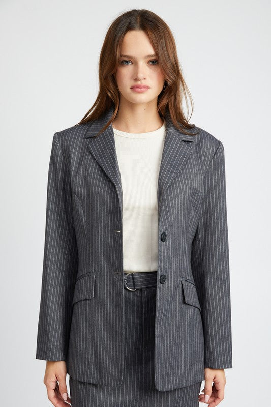 PIN STRIPED BLAZER JACKET-Emory Park-H GRAY-S-[option4]-[option5]-[option6]-[option7]-[option8]-Shop-Boutique-Clothing-for-Women-Online