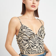 ZEBRA PRINT RUCHED CORSET TOP-Emory Park-[option4]-[option5]-[option6]-[option7]-[option8]-Shop-Boutique-Clothing-for-Women-Online