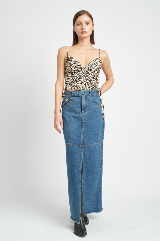 ZEBRA PRINT RUCHED CORSET TOP-Emory Park-[option4]-[option5]-[option6]-[option7]-[option8]-Shop-Boutique-Clothing-for-Women-Online