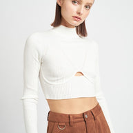 MOCK NECK CROP TOP WITH CUT OUT-Emory Park-[option4]-[option5]-[option6]-[option7]-[option8]-Shop-Boutique-Clothing-for-Women-Online