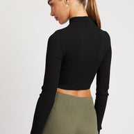 MOCK NECK CROP TOP WITH CUT OUT-Emory Park-[option4]-[option5]-[option6]-[option7]-[option8]-Shop-Boutique-Clothing-for-Women-Online