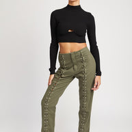 MOCK NECK CROP TOP WITH CUT OUT-Emory Park-[option4]-[option5]-[option6]-[option7]-[option8]-Shop-Boutique-Clothing-for-Women-Online