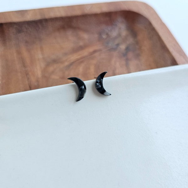 Mini Moon Studs - Black-Spiffy & Splendid-Black-OneSize-[option4]-[option5]-[option6]-[option7]-[option8]-Shop-Boutique-Clothing-for-Women-Online