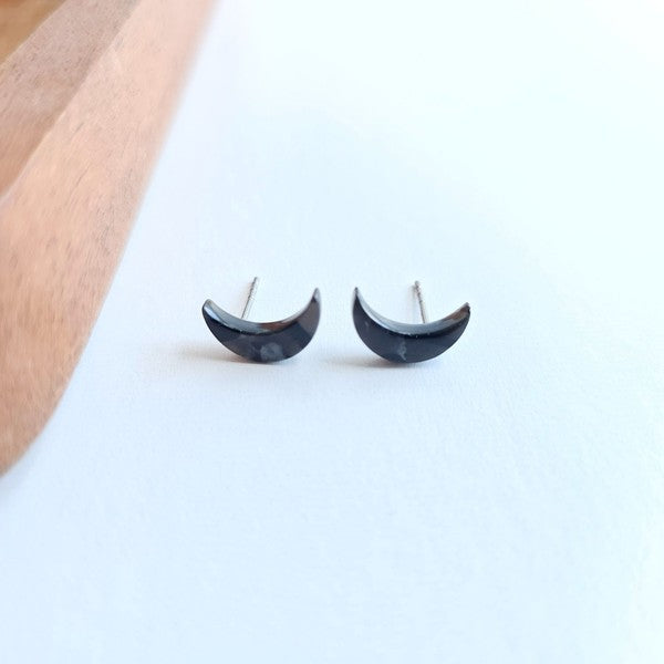 Mini Moon Studs - Black-Spiffy & Splendid-Black-OneSize-[option4]-[option5]-[option6]-[option7]-[option8]-Shop-Boutique-Clothing-for-Women-Online