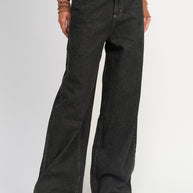 BOYFRINED PANTS WITH CONTRASTED STITCHING-Emory Park-[option4]-[option5]-[option6]-[option7]-[option8]-Shop-Boutique-Clothing-for-Women-Online