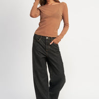 BOYFRINED PANTS WITH CONTRASTED STITCHING-Emory Park-[option4]-[option5]-[option6]-[option7]-[option8]-Shop-Boutique-Clothing-for-Women-Online