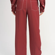 CONTRAST STITCHING STRAIGHT LEG PANTS-Emory Park-[option4]-[option5]-[option6]-[option7]-[option8]-Shop-Boutique-Clothing-for-Women-Online