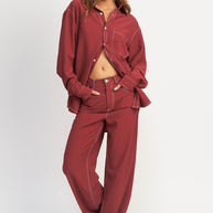 CONTRAST STITCHING STRAIGHT LEG PANTS-Emory Park-[option4]-[option5]-[option6]-[option7]-[option8]-Shop-Boutique-Clothing-for-Women-Online