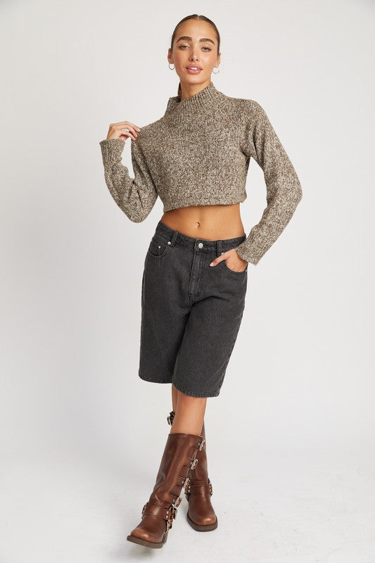 CONTRASTED TURTLE NECK CROP TOP-Emory Park-[option4]-[option5]-[option6]-[option7]-[option8]-Shop-Boutique-Clothing-for-Women-Online