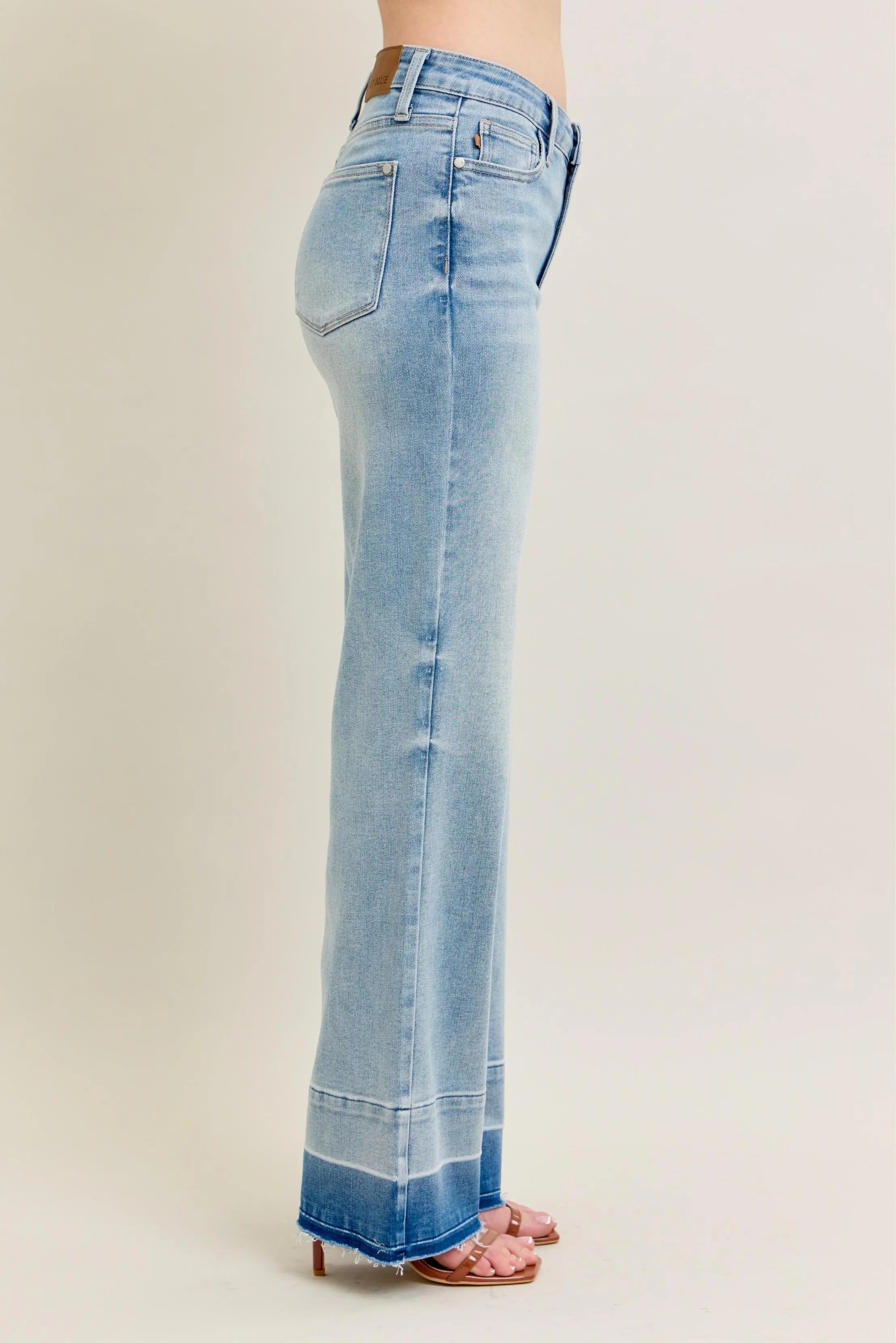 Judy Blue Release Hem Wide Leg Jeans-Trendsi-[option4]-[option5]-[option6]-[option7]-[option8]-Shop-Boutique-Clothing-for-Women-Online