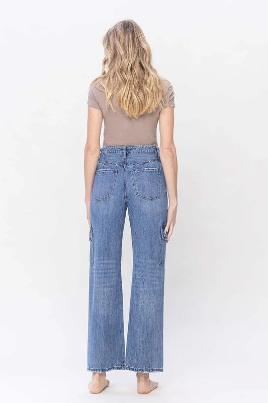 Vervet High Rise Dad Cargo Jeans-The Bee Chic Boutique-[option4]-[option5]-[option6]-[option7]-[option8]-Shop-Boutique-Clothing-for-Women-Online