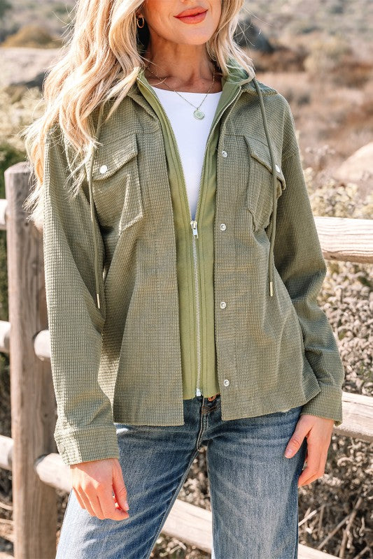 Textured Knit Pocketed Drawstring Hooded Jacket-JUNIPER BLVD-[option4]-[option5]-[option6]-[option7]-[option8]-Shop-Boutique-Clothing-for-Women-Online