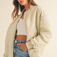 MABLE Back Ruched Utiltiy Bomber Jacket-Jackets-Trendsi-[option4]-[option5]-[option6]-[option7]-[option8]-Shop-Boutique-Clothing-for-Women-Online