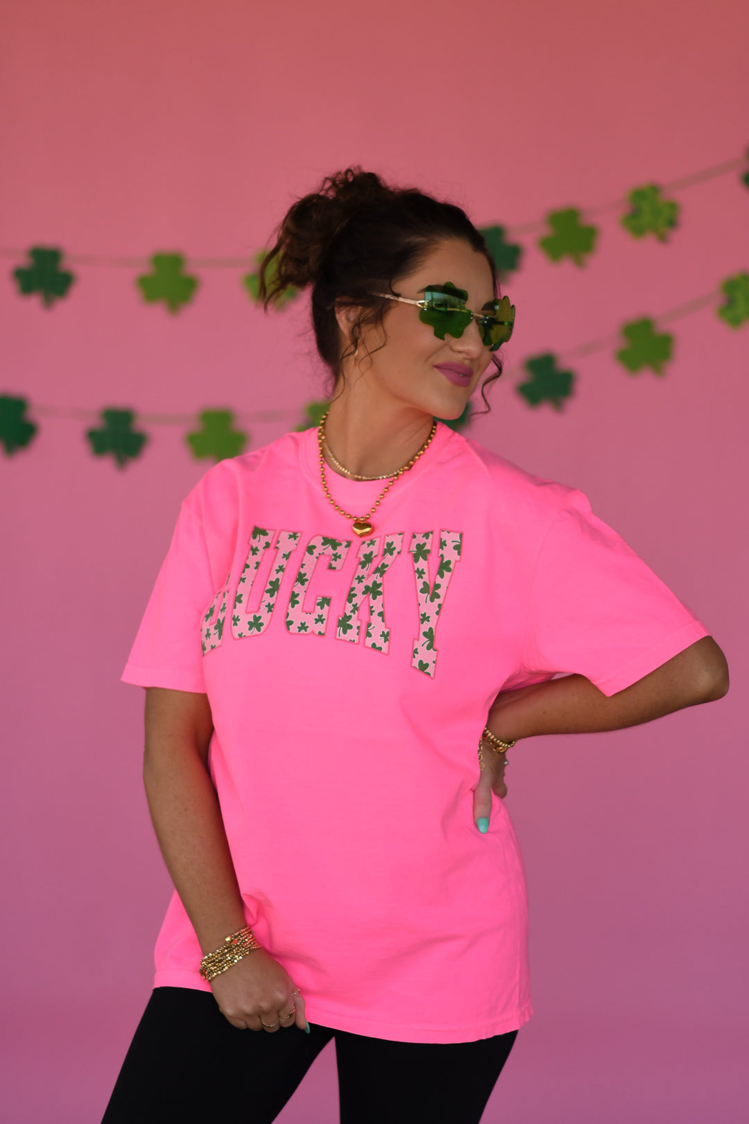 Lucky Shamrocks Tee-P&PD Wholesale-[option4]-[option5]-[option6]-[option7]-[option8]-Shop-Boutique-Clothing-for-Women-Online