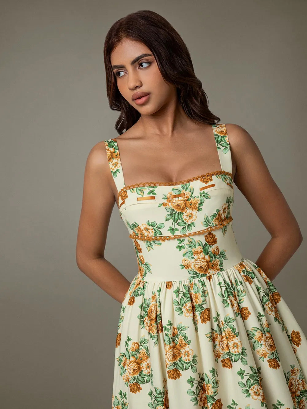 Lace Trim Floral Sleeveless Midi Dress-Dresses-Trendsi-[option4]-[option5]-[option6]-[option7]-[option8]-Shop-Boutique-Clothing-for-Women-Online