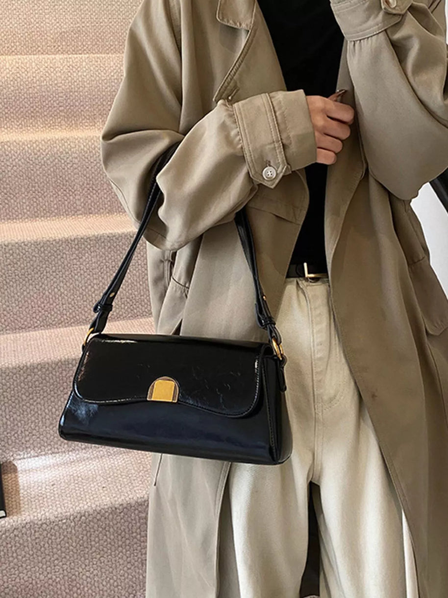 Golden Clasp Shoulder Bag-hand bag-Trendsi-[option4]-[option5]-[option6]-[option7]-[option8]-Shop-Boutique-Clothing-for-Women-Online