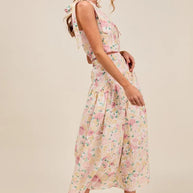 SO ME Floral Printed Woven Shoulder Bow Tie Top and Skirt Set-Dresses-Trendsi-[option4]-[option5]-[option6]-[option7]-[option8]-Shop-Boutique-Clothing-for-Women-Online