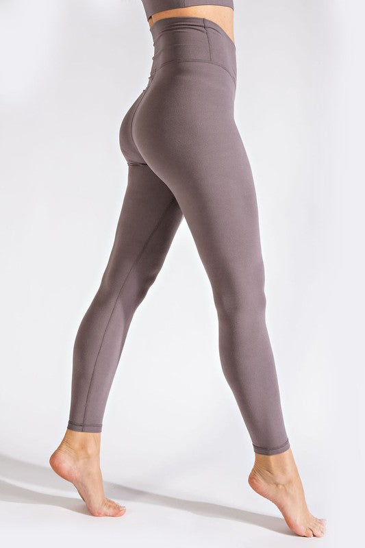 Rae Mode V Waist Full Length Leggings-Rae Mode-Smoky Grey-S-[option4]-[option5]-[option6]-[option7]-[option8]-Shop-Boutique-Clothing-for-Women-Online
