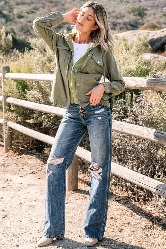 Textured Knit Pocketed Drawstring Hooded Jacket-JUNIPER BLVD-[option4]-[option5]-[option6]-[option7]-[option8]-Shop-Boutique-Clothing-for-Women-Online