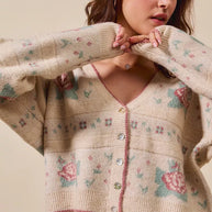 SO ME Floral Pattern Long Sleeve Button Sweater Cardigan-Cardigans-Trendsi-[option4]-[option5]-[option6]-[option7]-[option8]-Shop-Boutique-Clothing-for-Women-Online