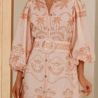 Printed Button Down Shirt Dress with Belt-Dresses-Trendsi-[option4]-[option5]-[option6]-[option7]-[option8]-Shop-Boutique-Clothing-for-Women-Online