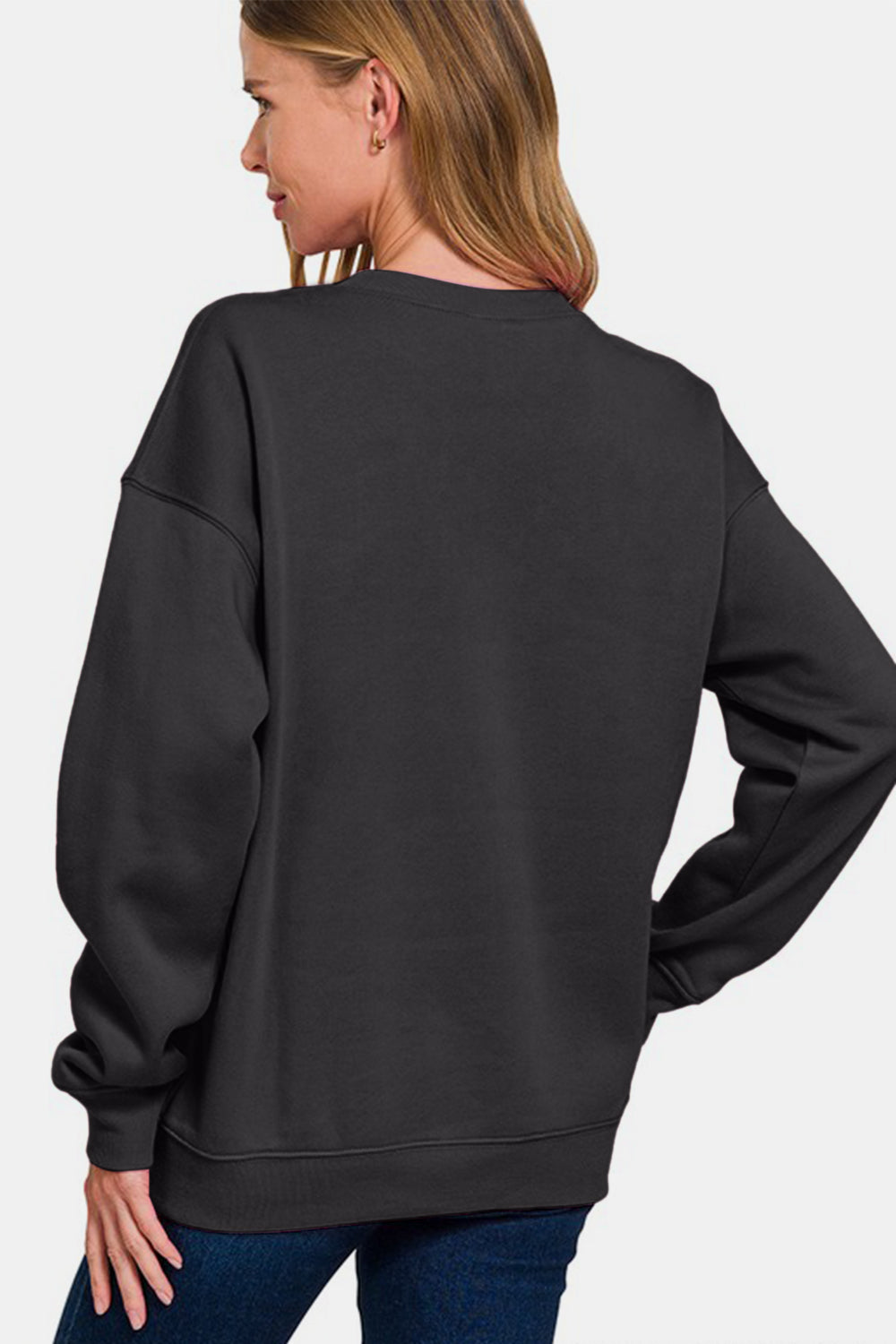 Zenana WEEKEND Round Neck Dropped Shoulder Sweatshirt-Trendsi-[option4]-[option5]-[option6]-[option7]-[option8]-Shop-Boutique-Clothing-for-Women-Online