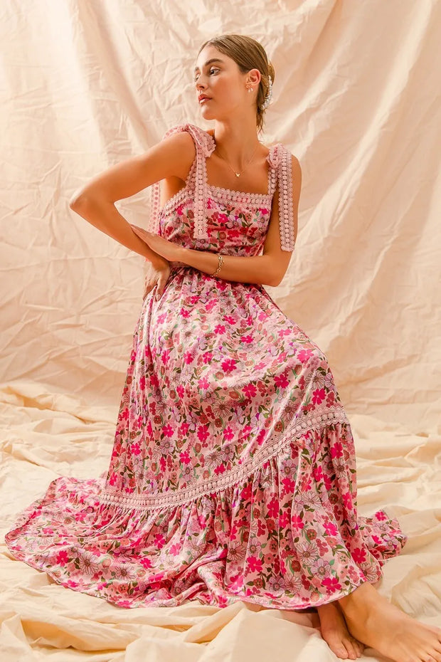 SO ME Floral Maxi Dress With Ribbon Tie Lace Strap-Dresses-Trendsi-[option4]-[option5]-[option6]-[option7]-[option8]-Shop-Boutique-Clothing-for-Women-Online