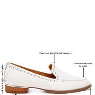 Wolferton Delicate Stud Detail Leather Loafers-Rag Company-[option4]-[option5]-[option6]-[option7]-[option8]-Shop-Boutique-Clothing-for-Women-Online