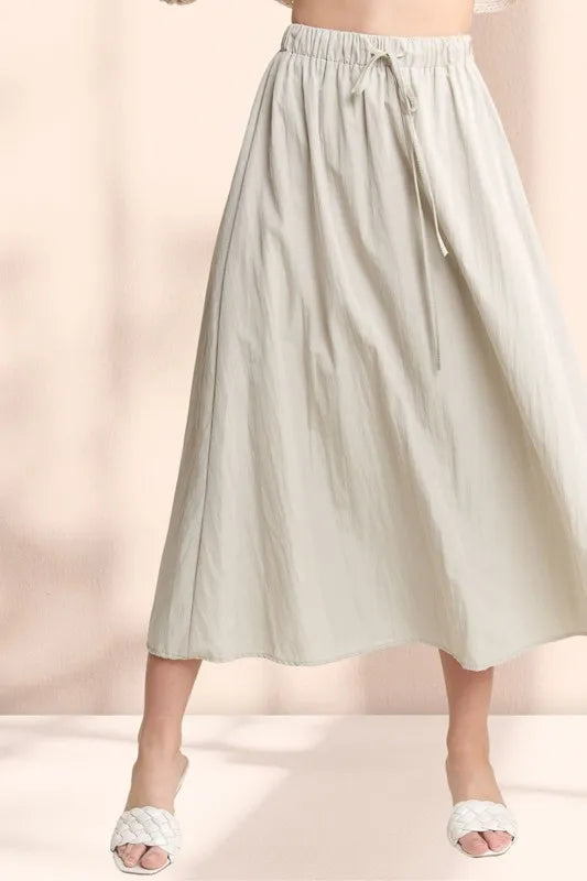 ADORA Drawstring Waist Crinkle Maxi Skirt-Skirts-Trendsi-[option4]-[option5]-[option6]-[option7]-[option8]-Shop-Boutique-Clothing-for-Women-Online
