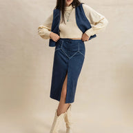 Open Front Vest and Buttoned Skirt Set-sets-Trendsi-[option4]-[option5]-[option6]-[option7]-[option8]-Shop-Boutique-Clothing-for-Women-Online