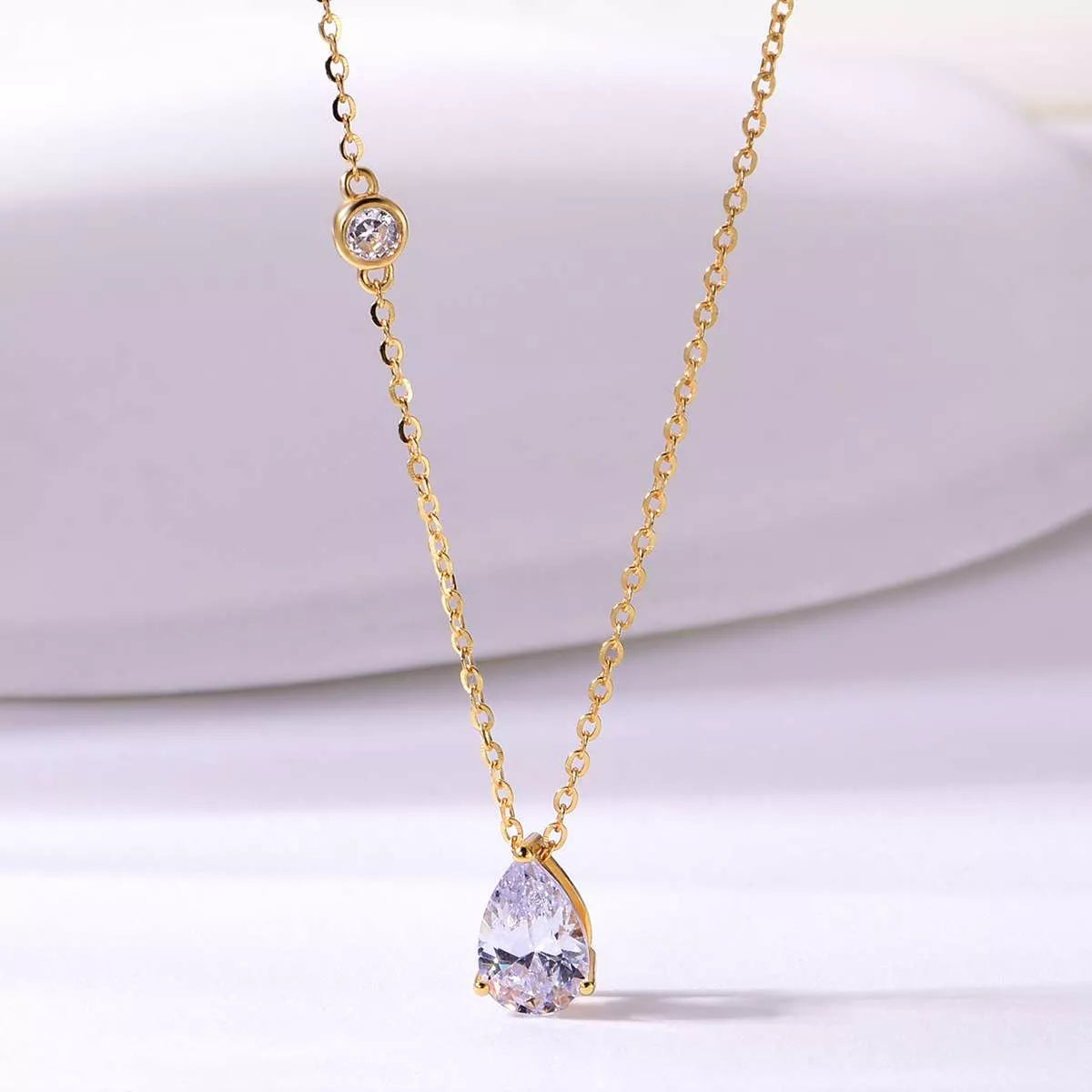 1.25 Carat Moissanite 925 Sterling Silver Teardrop Necklace-NECKLACE-Trendsi-[option4]-[option5]-[option6]-[option7]-[option8]-Shop-Boutique-Clothing-for-Women-Online