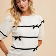 Annie Wear Striped Bow Round Neck Knit Top-knit top-Trendsi-[option4]-[option5]-[option6]-[option7]-[option8]-Shop-Boutique-Clothing-for-Women-Online