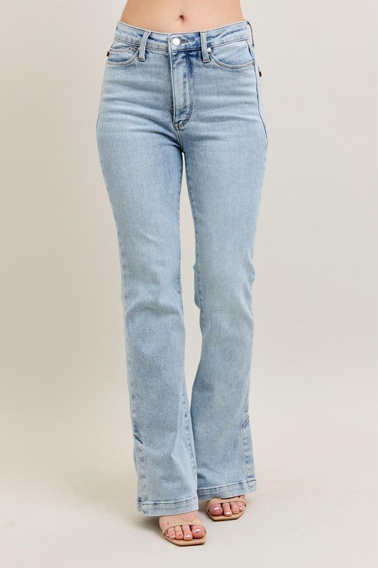 Judy Blue Tummy Control Vintage Wash Side Slit Slim Boot Jeans-Trendsi-[option4]-[option5]-[option6]-[option7]-[option8]-Shop-Boutique-Clothing-for-Women-Online