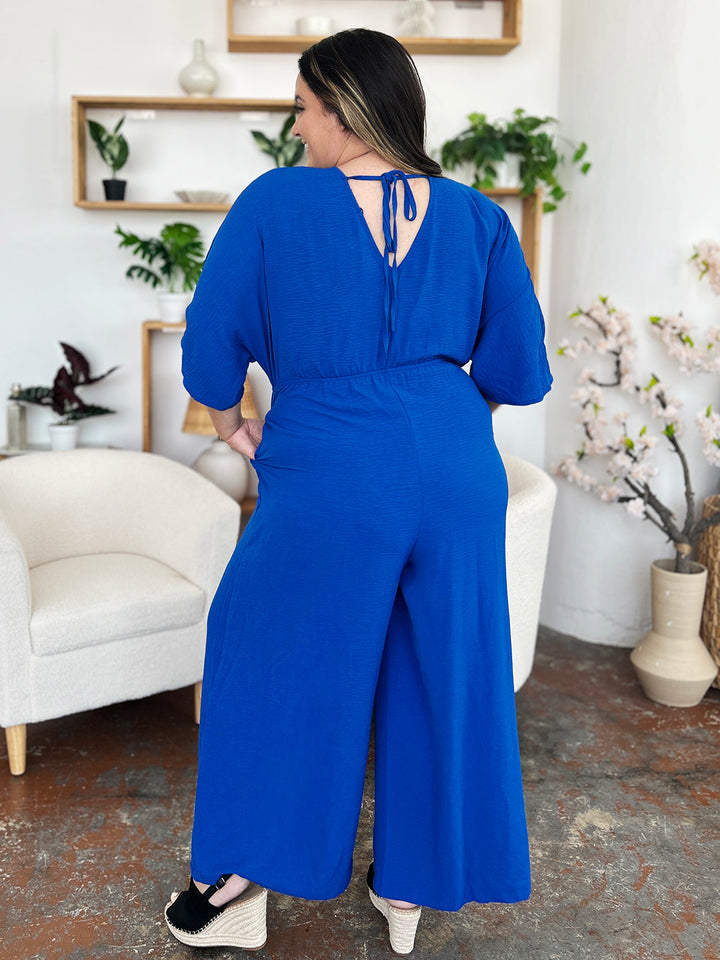 Double Take Half Sleeve Wide Leg Jumpsuit-Trendsi-[option4]-[option5]-[option6]-[option7]-[option8]-Shop-Boutique-Clothing-for-Women-Online