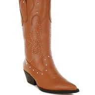 Dockery Studs Embellished Cowboy Boots-Rag Company-[option4]-[option5]-[option6]-[option7]-[option8]-Shop-Boutique-Clothing-for-Women-Online