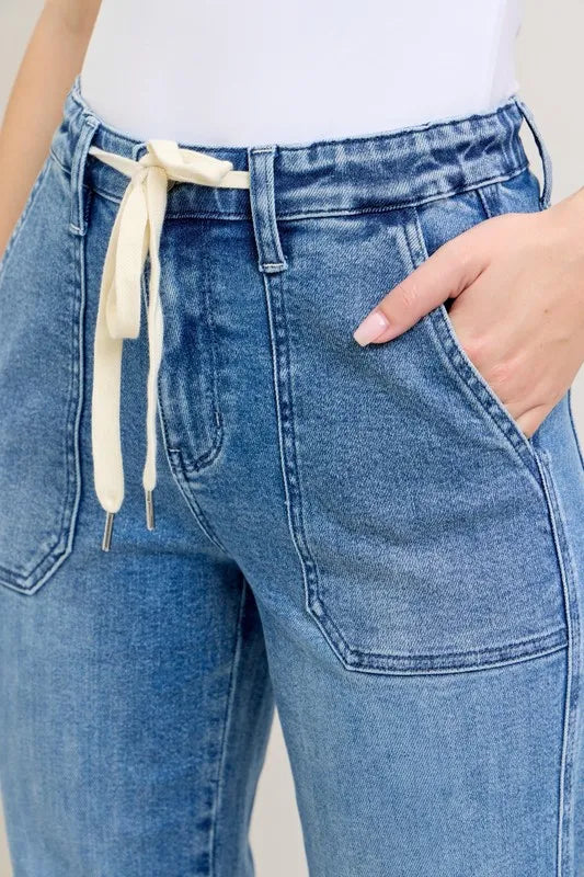 Judy Blue High Waist Denim Joggers-Trendsi-[option4]-[option5]-[option6]-[option7]-[option8]-Shop-Boutique-Clothing-for-Women-Online