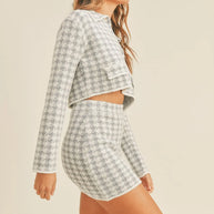 MABLE Houndstooth Cropped Knit Cardigan and Mini Skirt Set-sets-Trendsi-[option4]-[option5]-[option6]-[option7]-[option8]-Shop-Boutique-Clothing-for-Women-Online