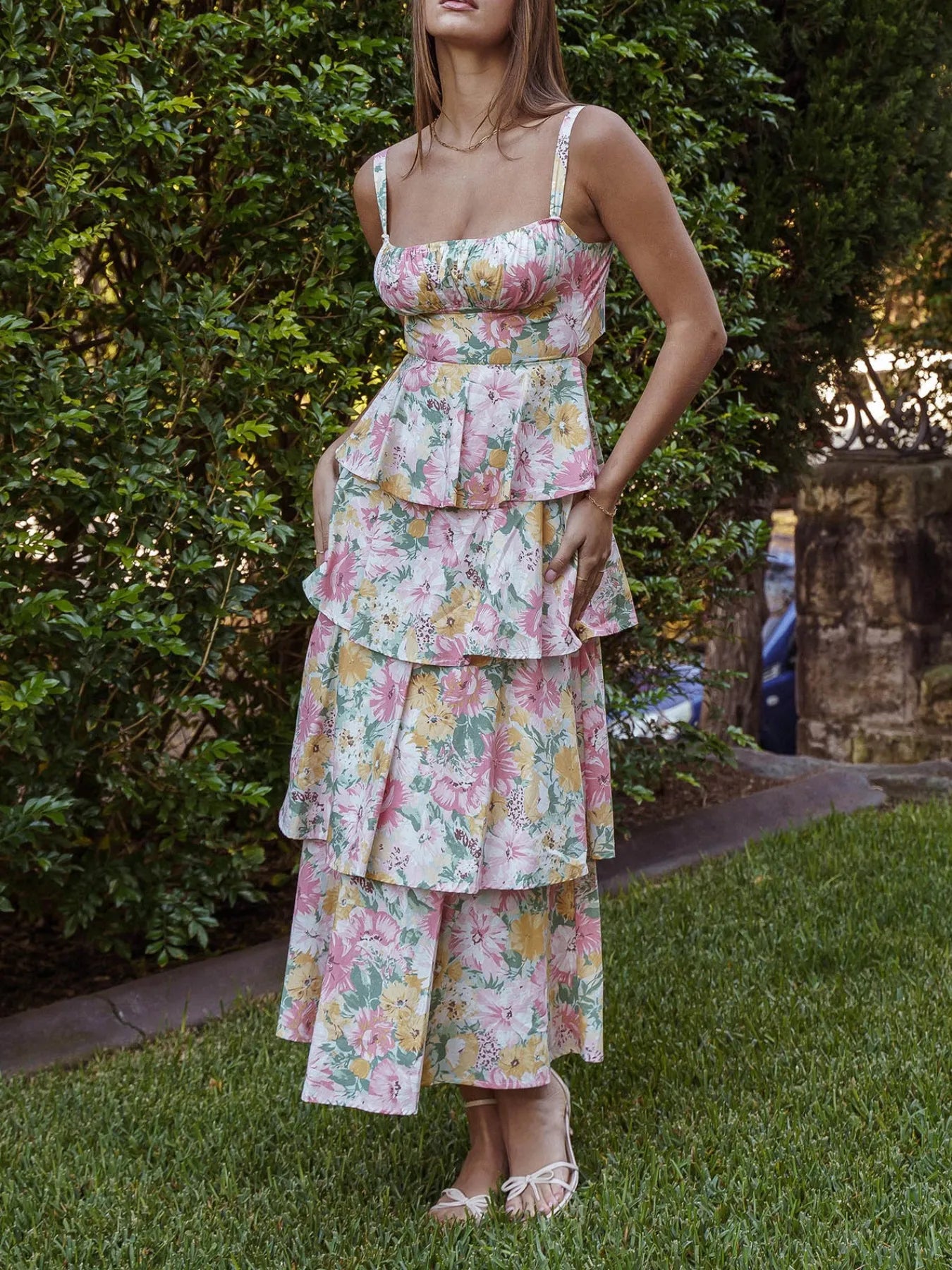 Floral Layered Ruffle Dress-Dresses-Trendsi-[option4]-[option5]-[option6]-[option7]-[option8]-Shop-Boutique-Clothing-for-Women-Online