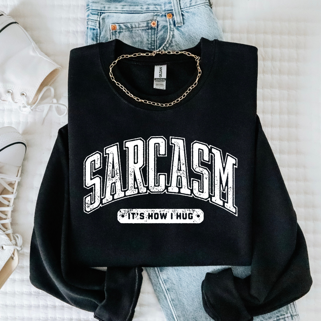 Sarcasm Tee/Sweatshirt - black-sweatshirt-Knox and Nell Wholesale-[option4]-[option5]-[option6]-[option7]-[option8]-Shop-Boutique-Clothing-for-Women-Online