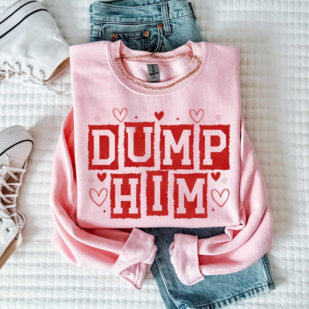 Dump Him Tee/Sweatshirt -light pink-sweatshirt-Knox and Nell Wholesale-[option4]-[option5]-[option6]-[option7]-[option8]-Shop-Boutique-Clothing-for-Women-Online