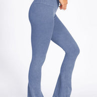 Stone Washed Ribbed Yoga Pants-Yelete-[option4]-[option5]-[option6]-[option7]-[option8]-Shop-Boutique-Clothing-for-Women-Online
