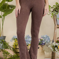 Stone Washed Ribbed Yoga Pants-Yelete-[option4]-[option5]-[option6]-[option7]-[option8]-Shop-Boutique-Clothing-for-Women-Online