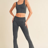 Stone Washed Ribbed Yoga Pants-Yelete-[option4]-[option5]-[option6]-[option7]-[option8]-Shop-Boutique-Clothing-for-Women-Online